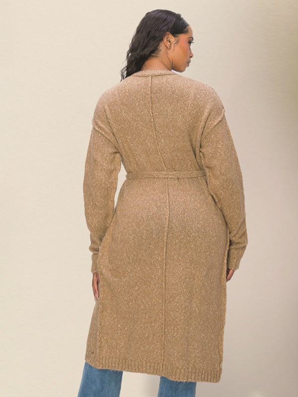 Lässiger, langer Strickpullover für DamenRP0023526 