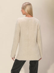 Lässiger, lockerer Pullover mit V-Ausschnitt für DamenRP0023561 