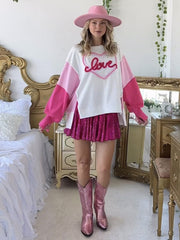 Sweat-shirt à manches longues brodé pour la Saint-Valentin 