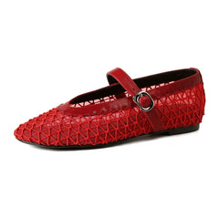 Cutout Mary Jane Fishnet Shoes