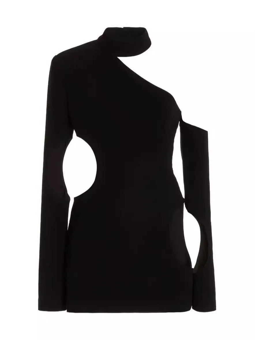 One Shoulder Long Sleeve Dress