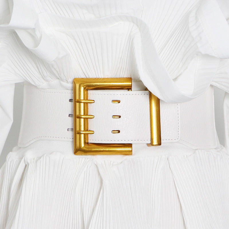 Stand-Up Collar Pleated Top