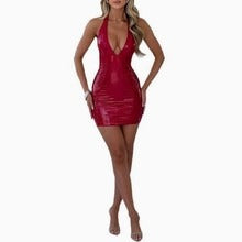 Advanced Lingerie Seduction Short Patent Leather Tight Dress Pajamas