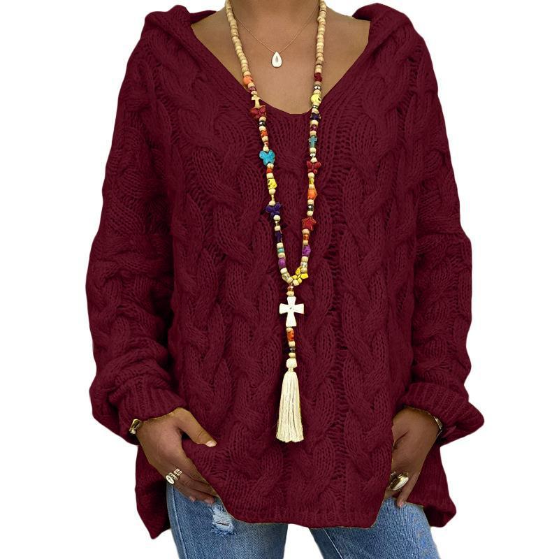 Damen Lockerer Kapuzenpullover Langarmpullover 