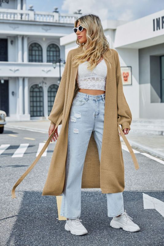 Lockerer Strickpullover mit Riemchenmuster für Damen 